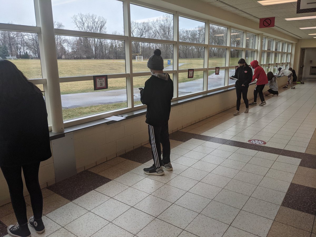 MrsJoz's tweet photo. Students are having fun with QR codes while reviewing their solving equations knowledge. https://t.co/0NvmF8RrQy