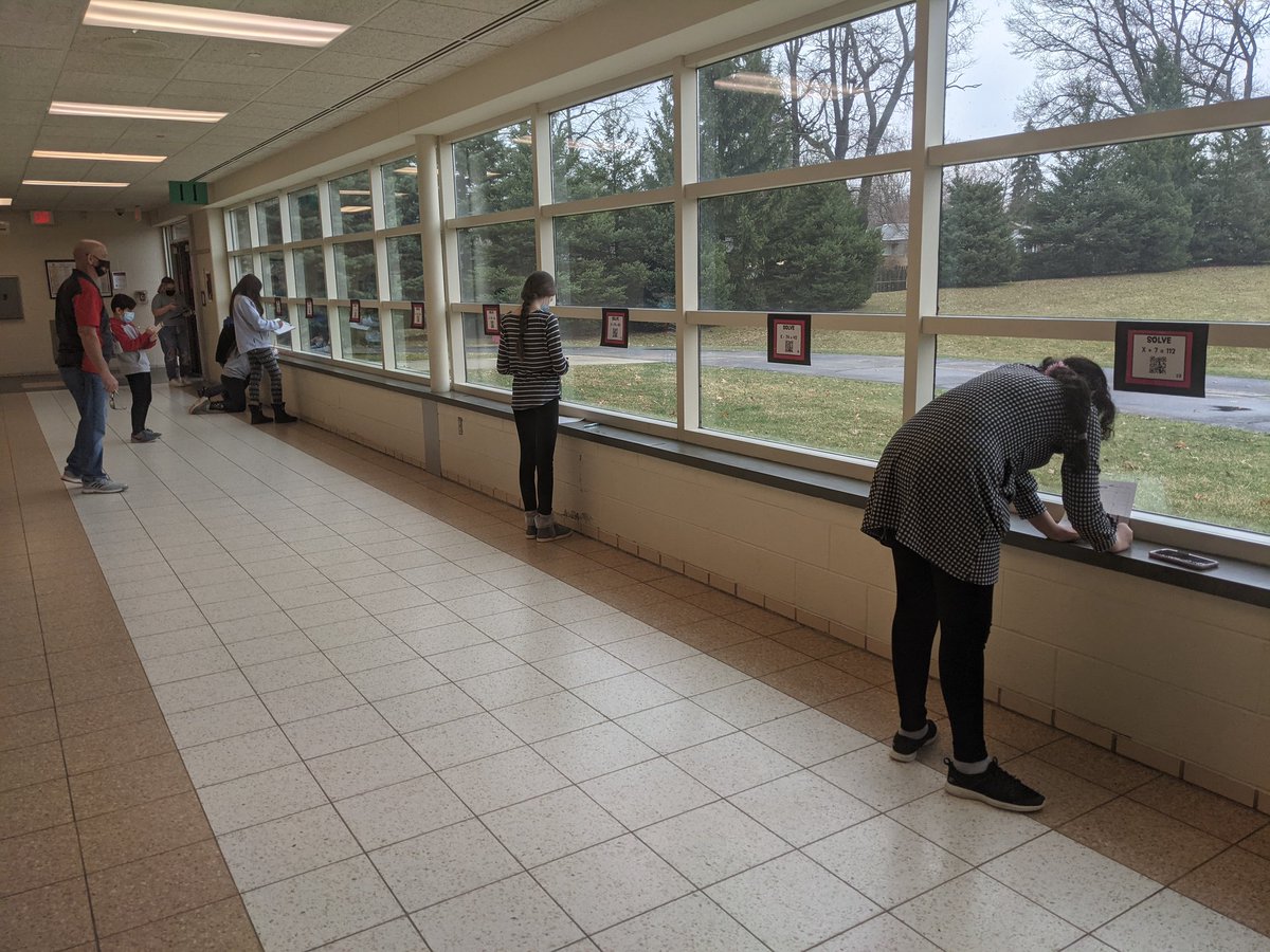 MrsJoz's tweet photo. Students are having fun with QR codes while reviewing their solving equations knowledge. https://t.co/0NvmF8RrQy