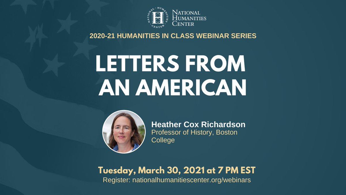 Mink_ED's tweet photo. Historians don't just interpret the past. They comment on the present using the past as a guide. 

@HC_Richardson makes visible essential work of scholars + teachers to address complicated questions we face every day. Facts+context matters.

Join us = get smarter.

@NHCEducation https://t.co/i4Qh4wP7KX