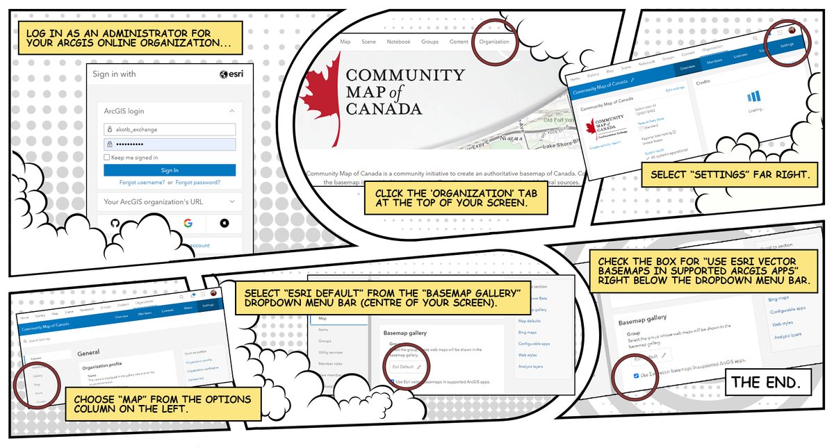 CommunityMapCA's tweet photo. For all your comics fans, 6 easy steps to add the #CommunityMapofCanada to your basemap gallery
demonstrated in this strip. Read the full blog https://t.co/YnCFgwpq0A. https://t.co/ki9ihQfBxO
