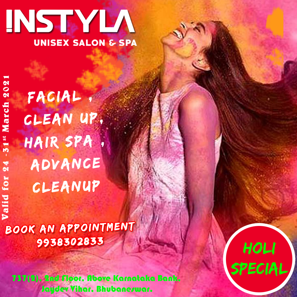 Instylasalon's tweet photo. Exclusive bumper Holi Special #Offer at Instyla Unisex Salon &amp; spa Hurry Up! Offer valid from 24th- 31st March. Book Your Appointment Now!!

#InstylaUnisexSalonSpa #Facial #Cleanup #HairSmoothening #Haircolor #Hairwash #SalonService #BestUnisexSaloninBhubaneswar https://t.co/USPsRgIUoB