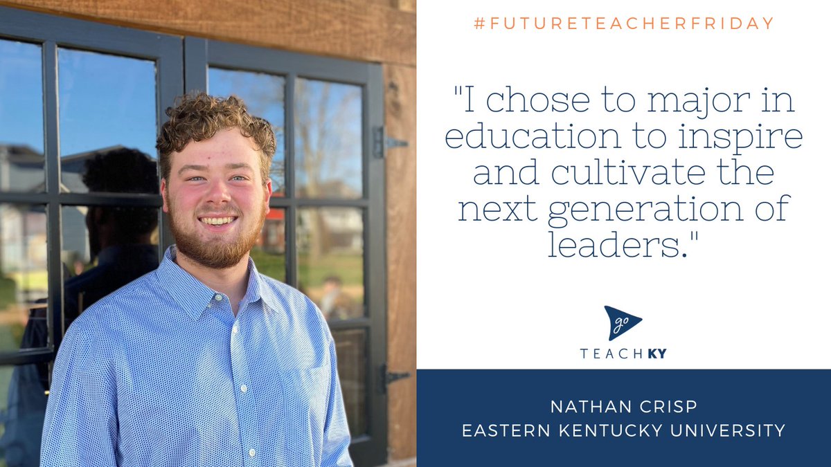 GoTeachKY's tweet photo. Nathan Crisp is a pre-service special education teacher at Eastern Kentucky University. #FutureTeacherFriday https://t.co/QtfcgyOu4Y