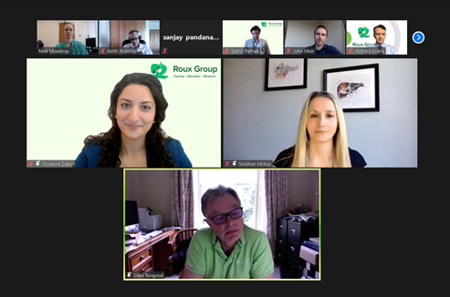 RoxannaZakeri's tweet photo. And we are now LIVE for #Roux2021! Looking forward to a great training weekend.
#NoTrainingTodayNoSurgeonsTomorrow

@roux_group @Augishealth @bariatricBOMSS @GBIHPBAnews @ASiTofficial @T4UGIS @ASGBI_MA @siobhanmckay https://t.co/kK85cddcEf