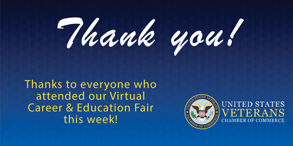 We had a fantastic time at our Virtual Career &amp; Education Fair these last two days. Thanks for joining us! 

#usvcc #veterans #hiringfair #careerfair