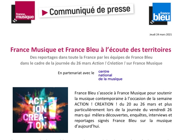 laurent_vilarem's tweet photo. La belle collaboration @francebleu / @francemusique se poursuit pour cette journée #actioncreation 😍
Après des reportages de @Francebleubzh (Ens.Sillages), @bleuprovence (@Musicatreize ) ce matin, @bleuoccitanie (@choeur_elements ), à 15h55 @Bleu_Poitou (sur @ArsNovaEnsemble ) https://t.co/lpZeBUBYpP