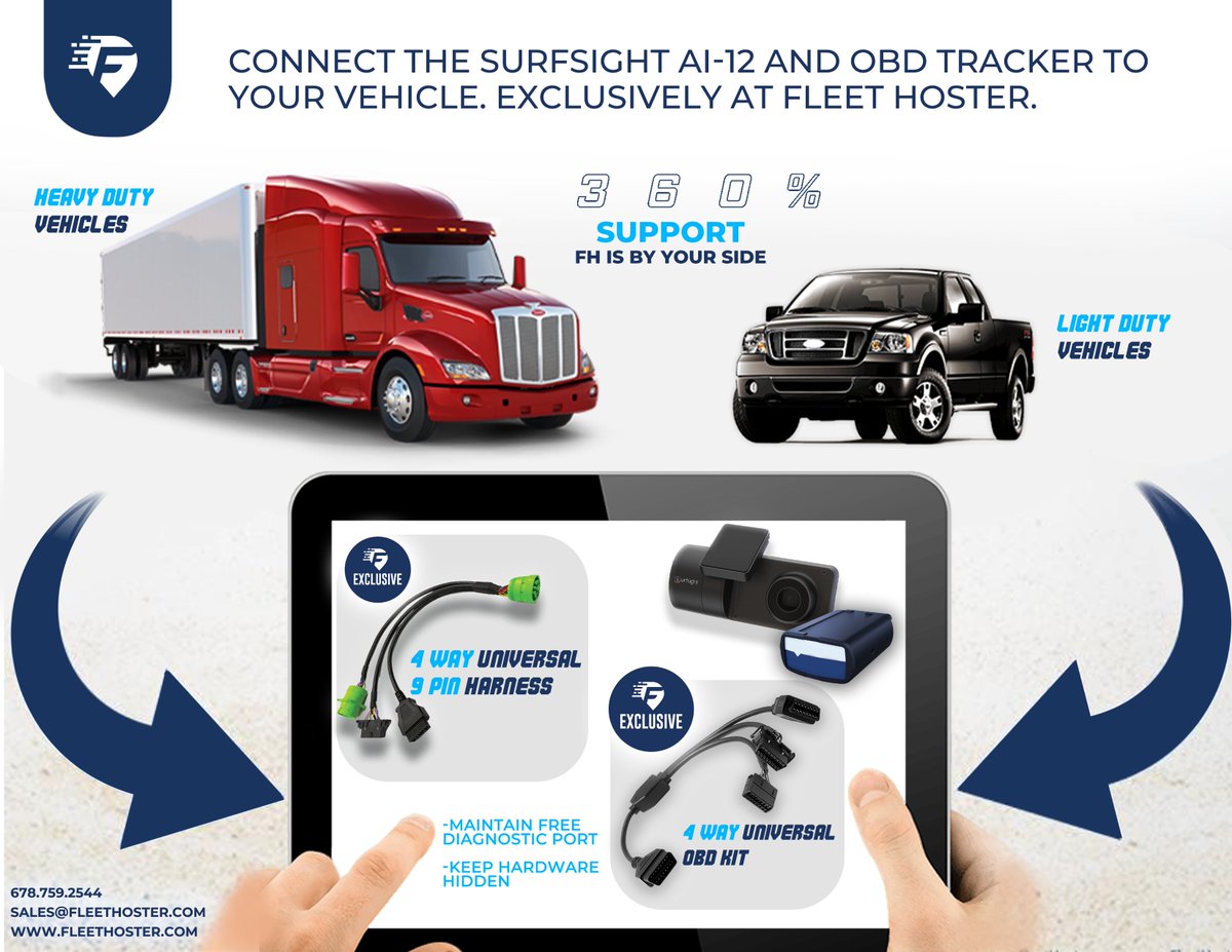 FleetHoster's tweet photo. Easily connect any dash camera and telematics device while maintaining a free diagnostic port and keeping your hardware hidden if needed, such as Surfsight and Geotab. Get the right harness for your vehicle, exclusively at Fleet Hoster! #fleethoster #geotab #surfsight #harness https://t.co/HUzQ7VNf2n