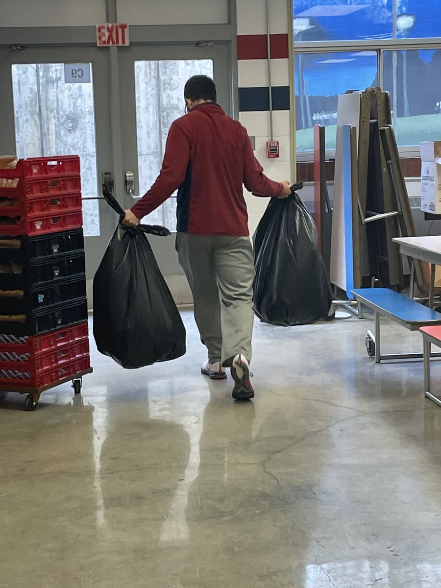 Hope our underclassmen pick up some qualities from our outgoing Seniors. This one volunteers to take out the lunch trash everyday just to help out. #EagleNation #Family #RoleModel