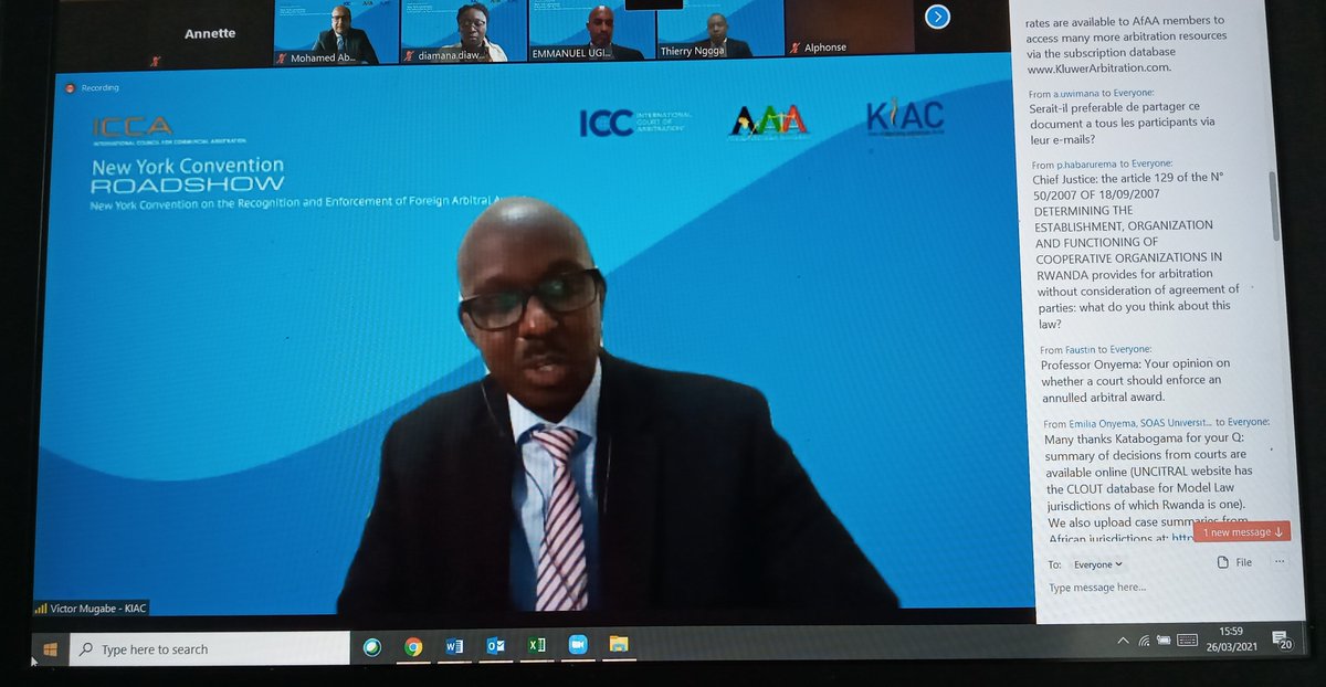 KIAC Rwanda (@kiacrwanda) on Twitter photo Just concluded a very engaging & informative webinar on #Arbitration and New York Convention (1958). Thank you 2 the Chief Justice <a href="/FNtezilyayo/">Faustin Ntezilyayo</a>, <a href="/ICCAArbitration/">International Council For Commercial Arbitration</a>, top notch panelists & over 100 participants from <a href="/RwandaJudiciary/">Judiciary of Rwanda</a> and experts in #Arbitration from <a href="/Rwanda_Bar/">Rwanda Bar Association</a> #RwoT Just concluded a very engaging & informative webinar on #Arbitration and New York Convention (1958). Thank you 2 the Chief Justice <a href="/FNtezilyayo/">Faustin Ntezilyayo</a>, <a href="/ICCAArbitration/">International Council For Commercial Arbitration</a>, top notch panelists & over 100 participants from <a href="/RwandaJudiciary/">Judiciary of Rwanda</a> and experts in #Arbitration from <a href="/Rwanda_Bar/">Rwanda Bar Association</a> #RwoT