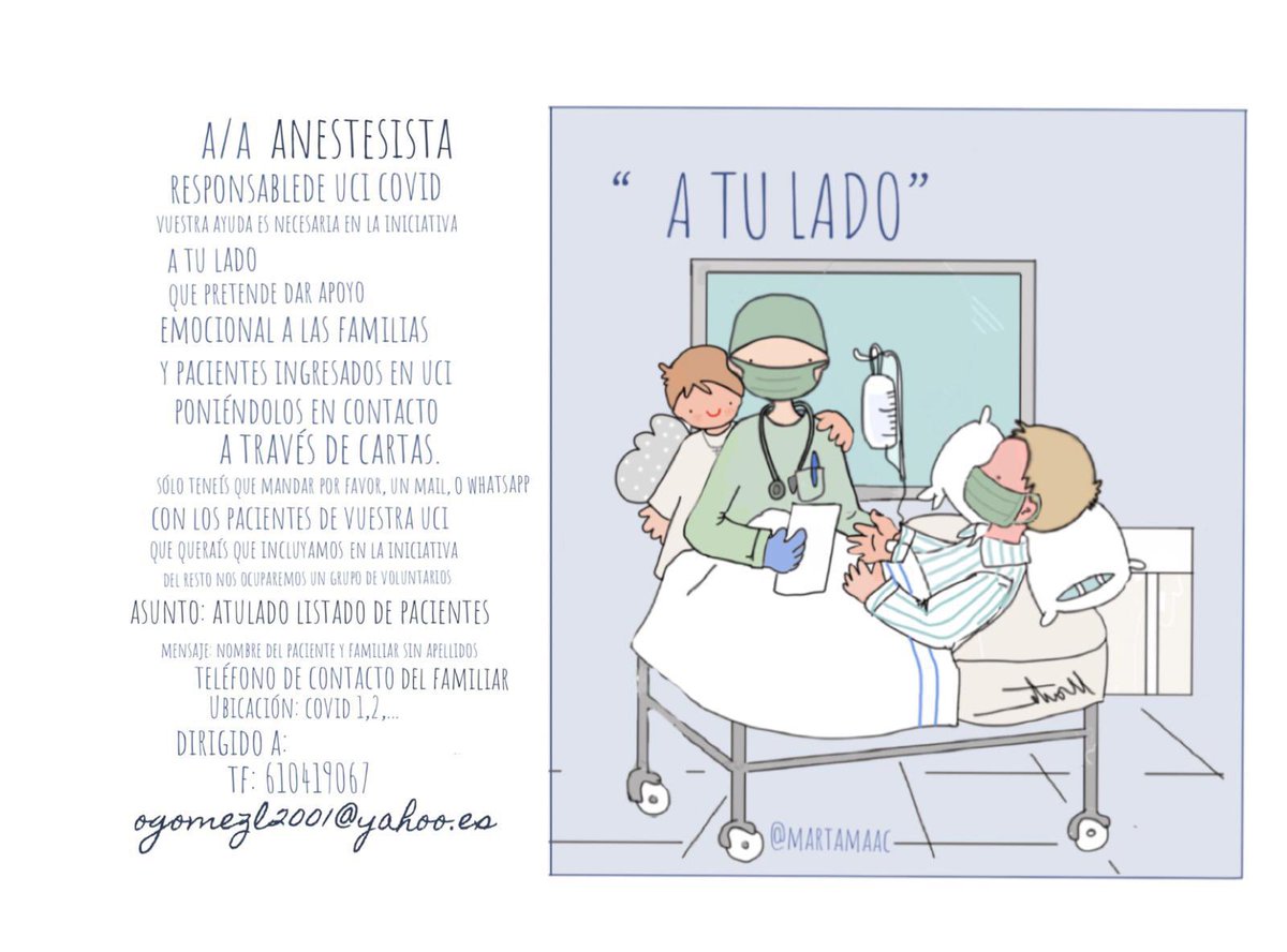 loladolor_VLC's tweet photo. In our ICU of Anesthesia in General&University Hospital in Valencia, Spain since last year some good ideas make our clinical work more human: Conecting Patiens and families with phones and letters. Thanks who made it possible @mancem @EvaMateo63 #SVARTD #SEDAR https://t.co/reKXRNYPrw