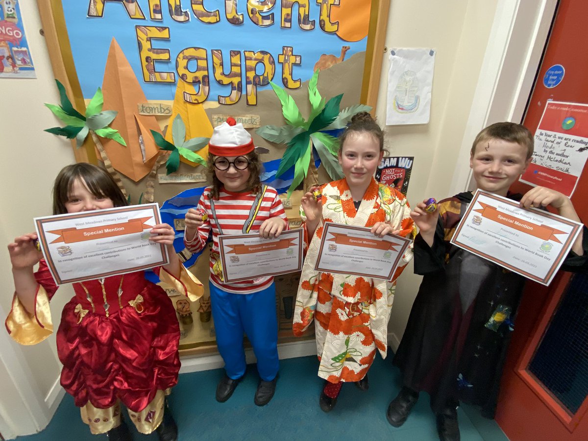 WMPrimaryRead's tweet photo. Well done to these wonderful reading superstars for their contribution to our World Book Day activities! https://t.co/LtXzL1PxrM