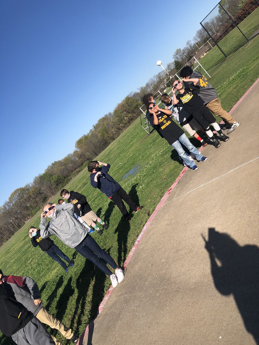 Mrs. Rose’s class observing the sun with special solar glasses. <a href="/RroseRebecca/">Rebecca Rose</a> <a href="/NolaKWilson/">Wilson Elementary</a>