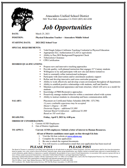 atasusd's tweet photo. Job opportunity! https://t.co/8Xo3saUrHj