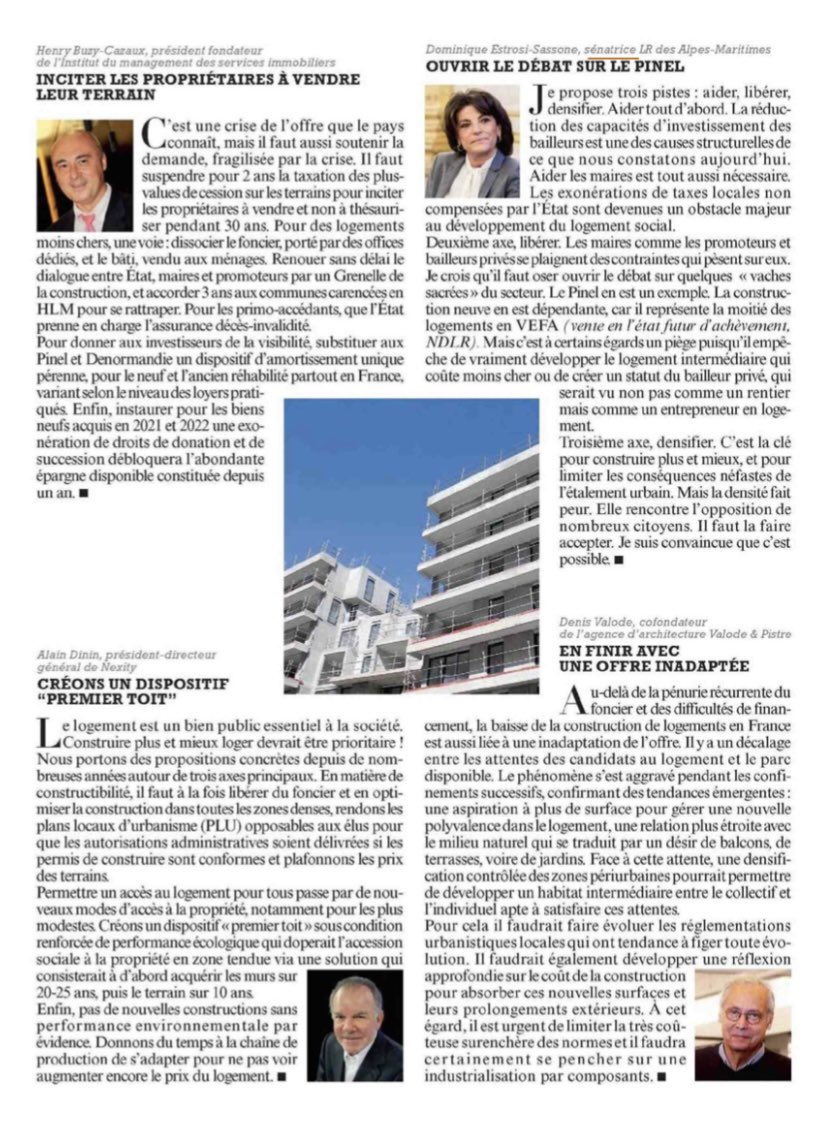 "Des propositions concrètes pour relancer le neuf" <a href="/Le_Figaro/">Le Figaro</a> m'a demandé de suggérer les pistes à privilégier pour permettre à la construction de #logements neufs de sortir du marasme durable qu'elle traverse. J'en propose trois : aider, libérer et densifier.