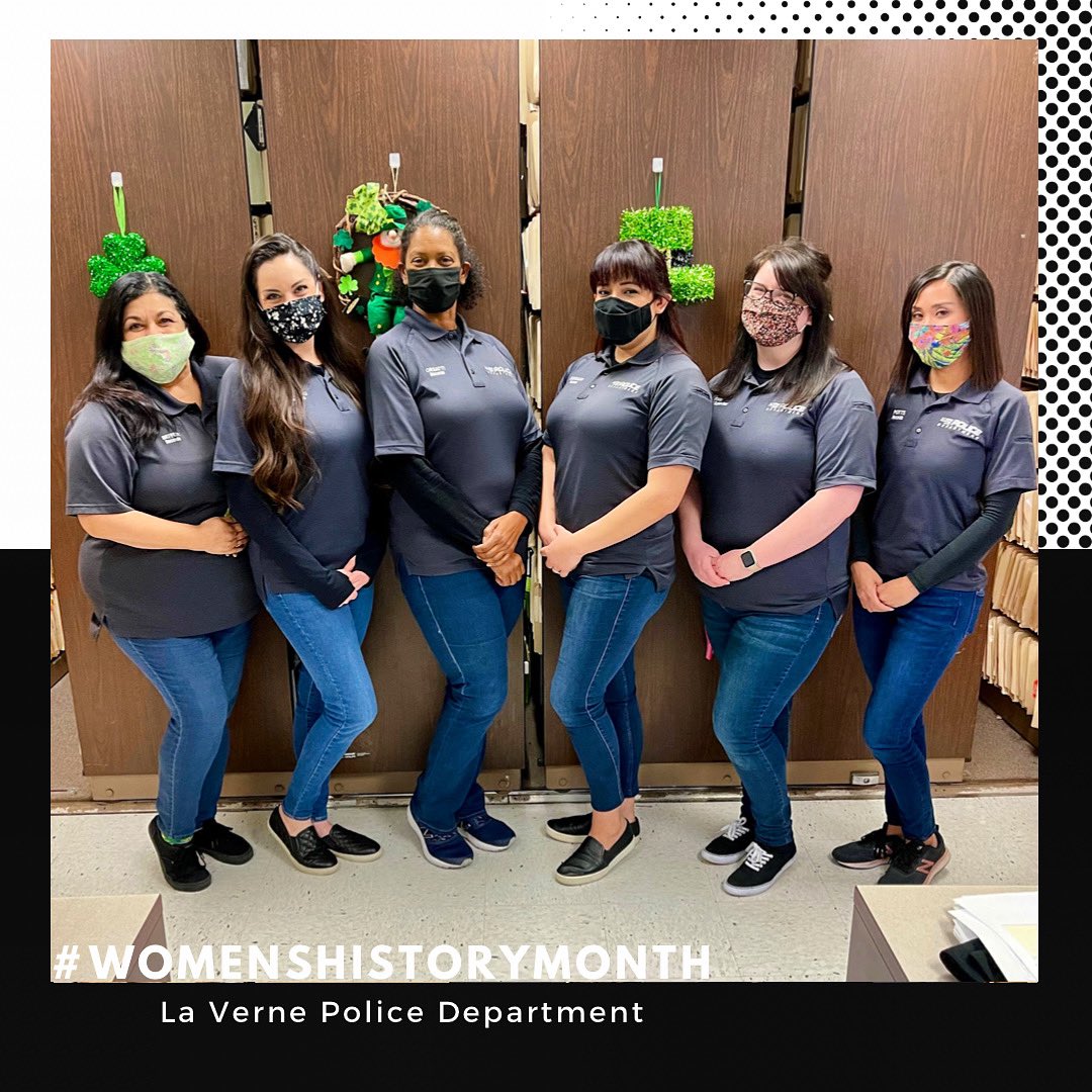 LaVernePD's tweet photo. March is Women’s History Month, and throughout the month we are introducing you to the women who serve the community of La Verne.
Today we introduce you to our Records Bureau.
Led by Police Records Supervisor Finn, https://t.co/guHcXK54p0 https://t.co/EmA1dxKIVV