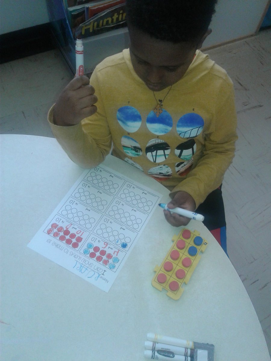 These primaries are serious Mathematicians. Today they were using 10 frames to show 10 in two-parts.