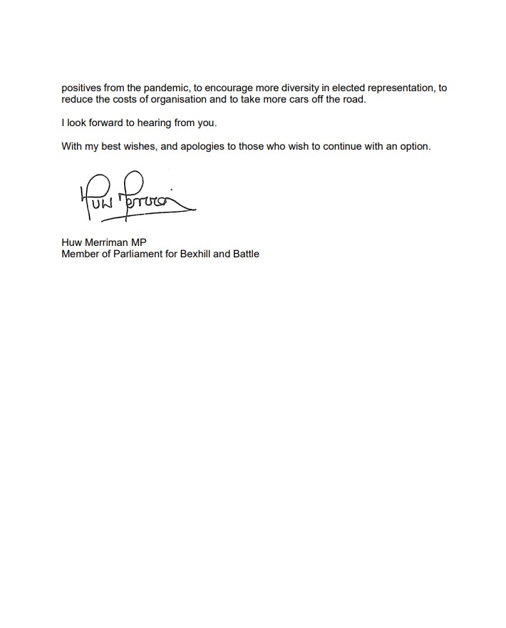HuwMerriman's tweet photo. Amazed that the Government has pulled the plug on hybrid and virtual local council meetings from 7 May. Here is my letter to my County, District, Town, and Parish Councils sharing my dismay👇 https://t.co/0vgkjR5kiO