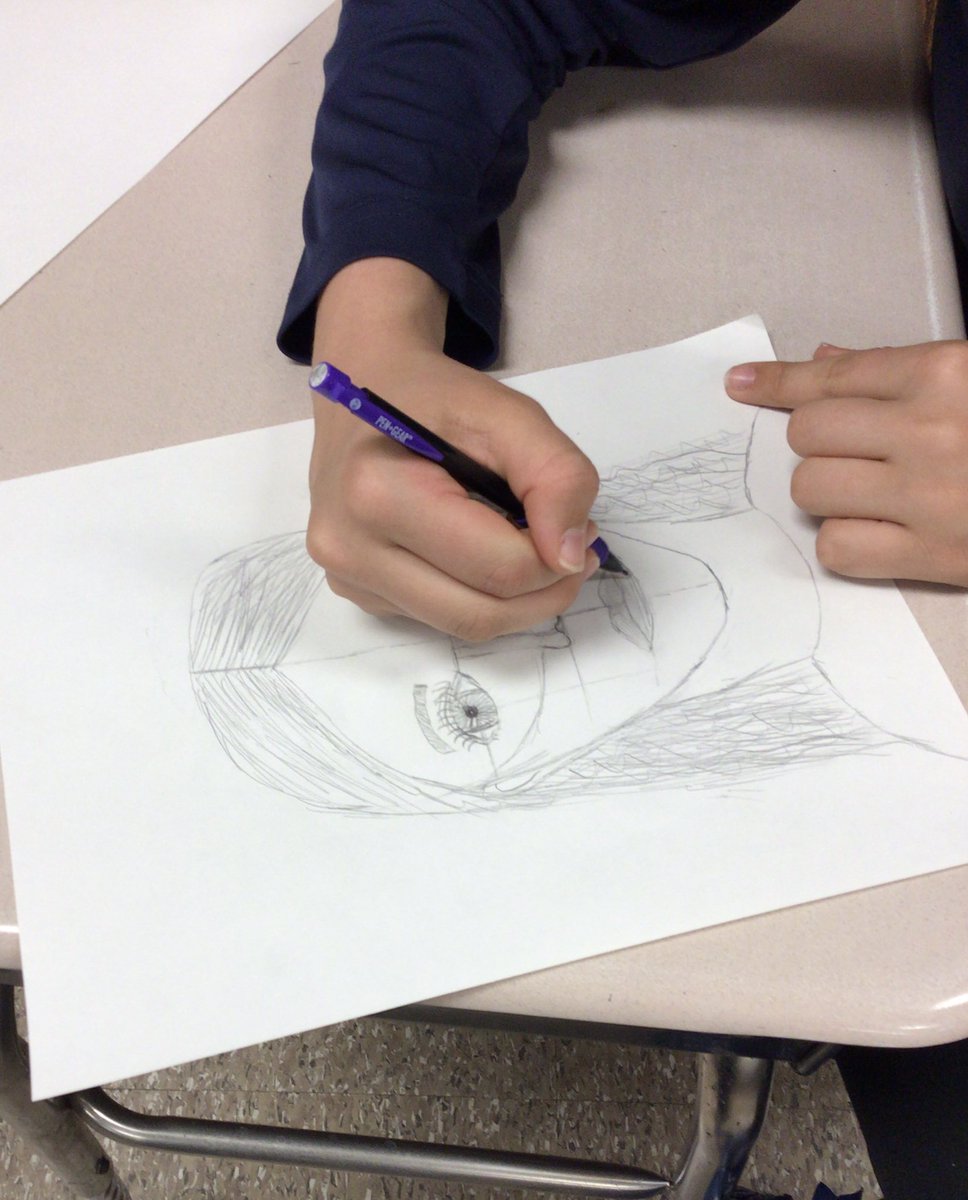 CavacoArt's tweet photo. 8th grade is tackling the technical drawing and anatomy of the face! @PmsPatriots @psd_ri @riaea @FabPms @kenworthy_tom @ViveirosLiz https://t.co/KZ7Qdo6u1s