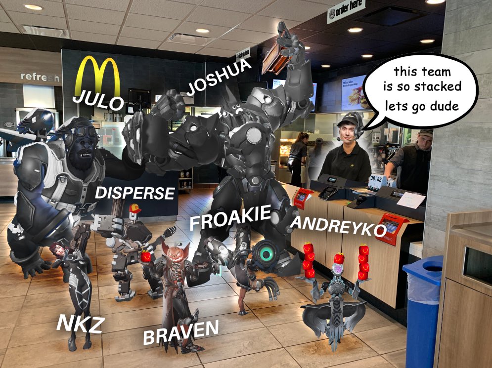 This weeks Experimental Card Roster🤌🏻👀

👾 <a href="/BravenFPS/">Braven</a> 
👾 @Disperse_OW 
🪐 <a href="/NKZ_OW/">Bøf</a> 
🪐 @JoshuaaaOW (sub)
🪐 <a href="/ow_Julo/">Julo</a> (lost in McDonalds)
🚀 <a href="/Froakiedude99/">froakiedude</a> 
🚀 @andreykoooo3 

Watch us live now!🚀 
twitch.tv/bravenfps