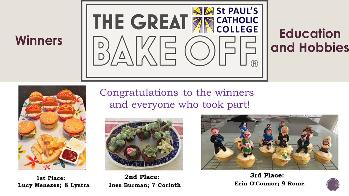stpaulsdtdept's tweet photo. So many great cakes, well done to all of the Key Stage 3 students who took part... here are our winners! #cupcakes https://t.co/8xpPy7OHHH
