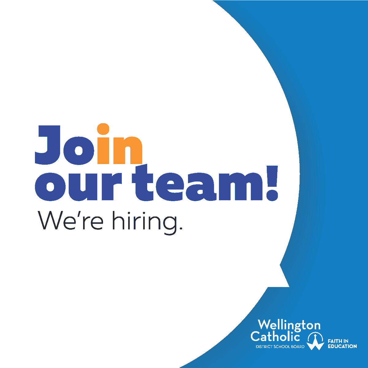 Wellington Catholic is requesting qualified teacher candidates to apply for available teaching positions within our Board. 

To apply, please visit applytoeducation.com and search for ‘Wellington Catholic District School Board’.

Learn more: loom.ly/2Mycj3A