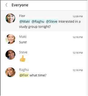 Blackboard's tweet photo. Interactions with peers and instructors can lead to greater student success. With this in mind, we are introducing chat mentions into Blackboard Collaborate. Now attendees can tag someone in chat when mentioning them. #AdvanceLearning #EdTech https://t.co/v2I5lXsLZ6