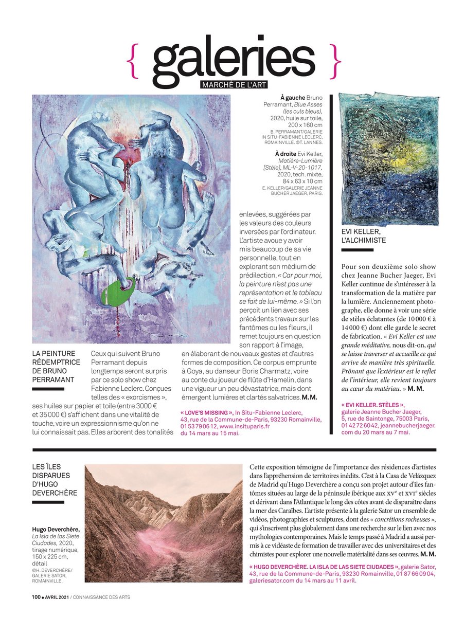 jbucherjaeger's tweet photo. "Evi Keller, l'Alchimiste"@Cdesarts Avril 2021
L'exposition Stèles ouvrira au public dès que les mesures sanitaires le permettront, et sera prolongée.
#evikeller #jeannebucherjaeger #steles #connaissancedesarts #paris
https://t.co/kvBiVUqi4g https://t.co/kGR1Aku3JN