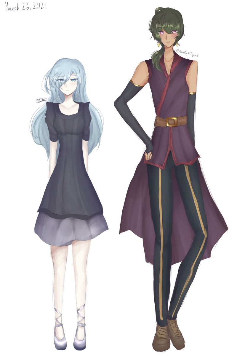 MoonlightEquin1's tweet photo. Now~ I actually did some height measurements with the characters and did some stuff. Here’s Trinity and Vladimir’s height! She’s 5’0ft while he’s 6’0ft! #cinderella_phenomenon #originalcharacters #digitalart #originalcharacter #cinphen #art2021 https://t.co/Y4odqqCIyN