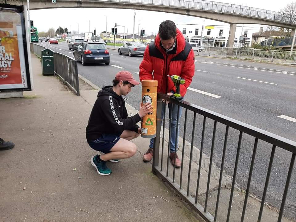 PalmerstownTT's tweet photo. We've installed 10 @Nobutts123 bins - mostly at bus stops around #Palmerstown - funded for two years by the 2021 #TidyTowns grant from @pobal - but hopefully @sdublincoco will partner in future years to cover the cost. The most common type of waste discarded on our streets 🚯 https://t.co/riWIjeZ1mi
