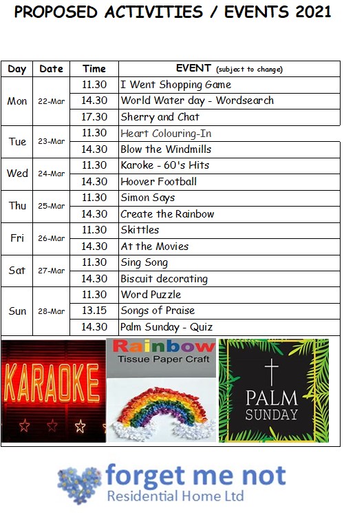 4getMeNotHome's tweet photo. Some interesting and fun events coming up.  Watch this space!  https://t.co/P0vCu9Tw66
#carehomescare #carehomesuk #carehomesactivities https://t.co/YcdSShSMWI