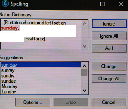 bdcoleymd's tweet photo. I am grateful for @NuanceInc's #powerscribe spell check, but I'm not sure that these would be my top 6 suggestions for "sunday".
("Sunday" was suggestion #7)
#radiology https://t.co/xWEC2g0HIb