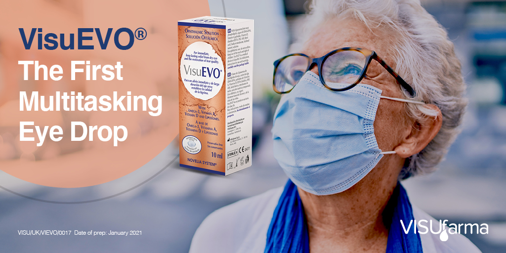 VISUfarma's tweet photo. #VisuEVO® is the first multitasking #eyedrop for the relief of #evaporativedryeye, with an innovative #preservativefree formulation containing natural components, making this a contact lens friendly option for your #dryeye needs. https://t.co/8xB5HBx9Og