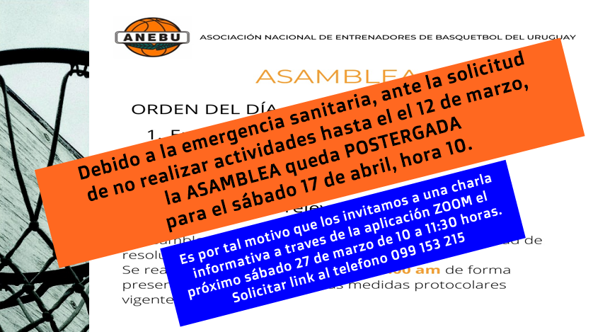 Recordamos que mañana sábado 27, hora 10:00  debido a la postergación de la Asamblea General, se realizará una "CHARLA INFORMATIVA" a través de zoom. Solicitar el link.