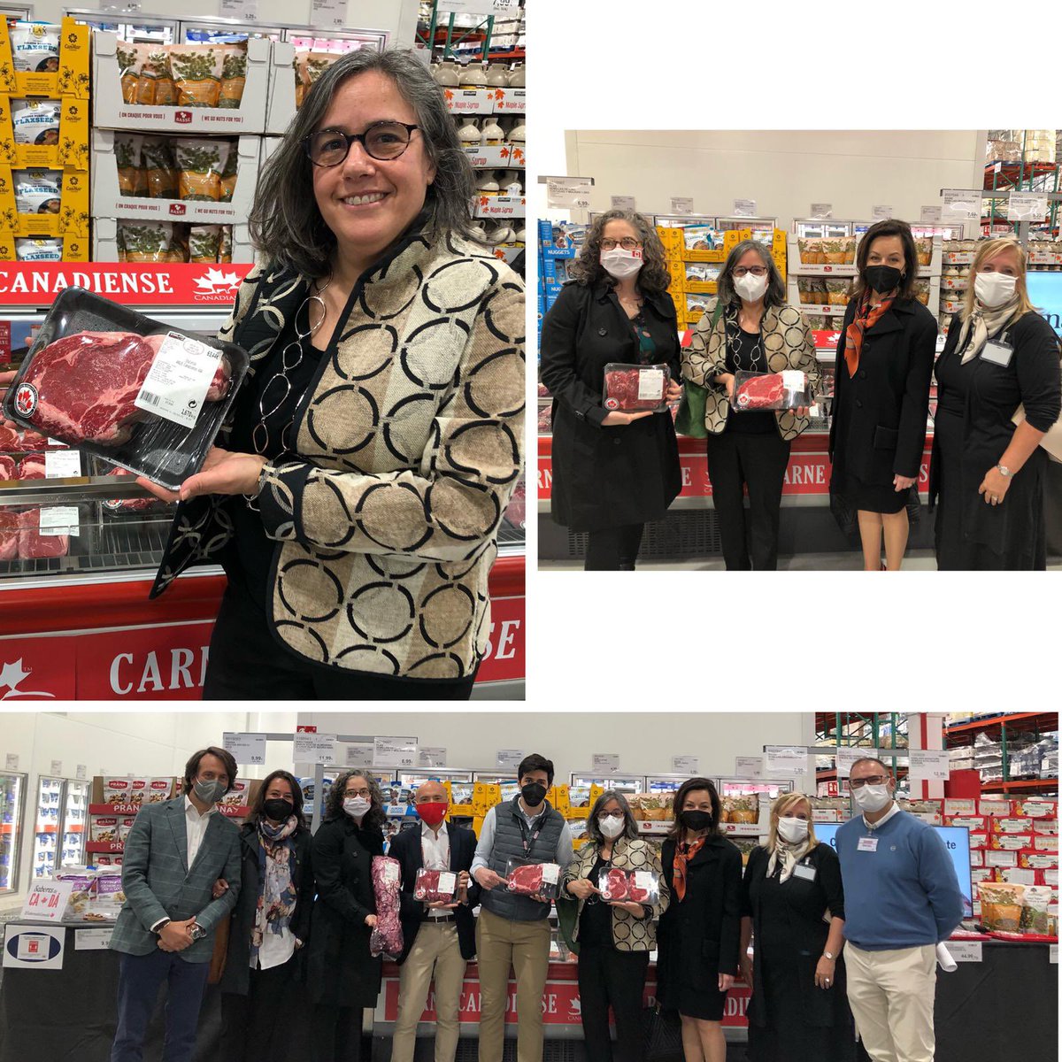 AmbCanEspagne's tweet photo. Nous continuons avec la semaine du🇨🇦 chez Costco❗

Aujourd'hui, notre ambassadeur a visité la promotion avec la DG de Costco Espagne : #poutine, #AngusCanadien, #jus et #boissons, #siropdérable… et beaucoup plus! 🤤
On se voit chez Costco? https://t.co/vjmDDUdou9