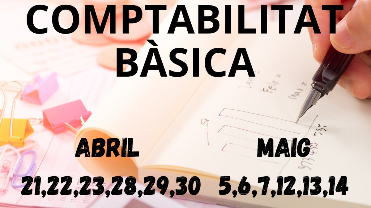 Multimediatgn's tweet photo. Si vols aprendre comptabilitat aquesta es la teva oportunitat, no et quedis sense plaça!!!#multimèdiaformació #multimèdia #multimèdiatarragona #formació #tic #torredembarra #formaciósubvencionada #cursosgratuïts #subvenció #comptabilitatbasica #comptabilitat #últimesplaces https://t.co/kfzrtWKUWK