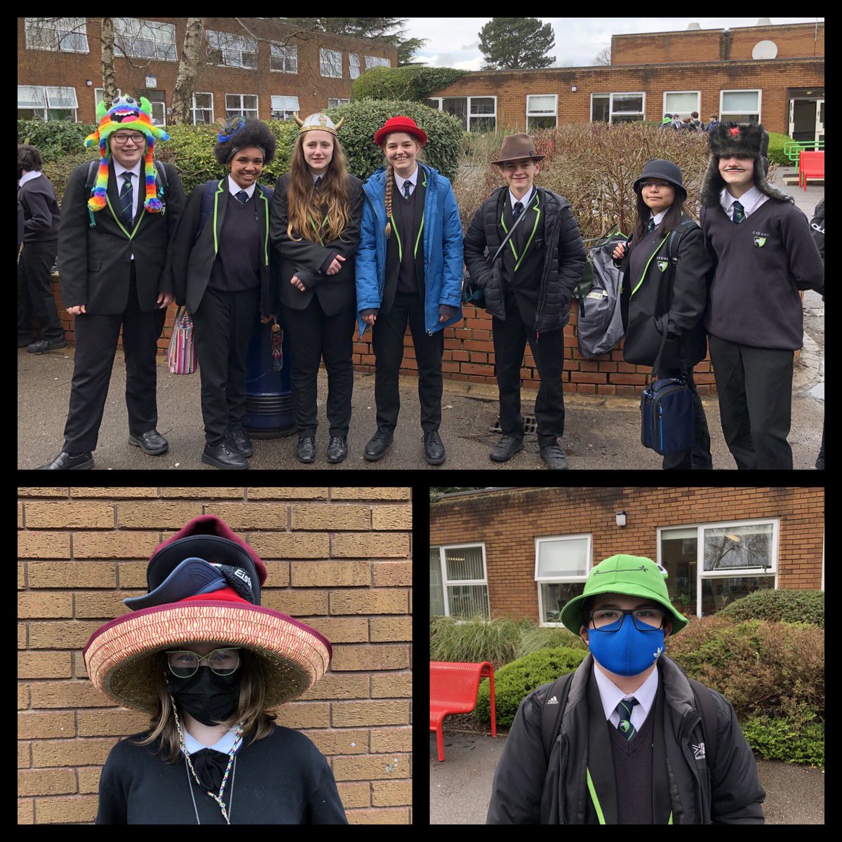 SV_CedarsUpper's tweet photo. 🎩 A huge thank you to all our students and staff who wore hats today and for the many donations contributed to @braintumourrsch for #WearAHatDay This charity means a great deal to our school community and we’re proud to support it each year 🎩 @Cedars_Upper @Cedars6th https://t.co/OP8Kr61Jq1