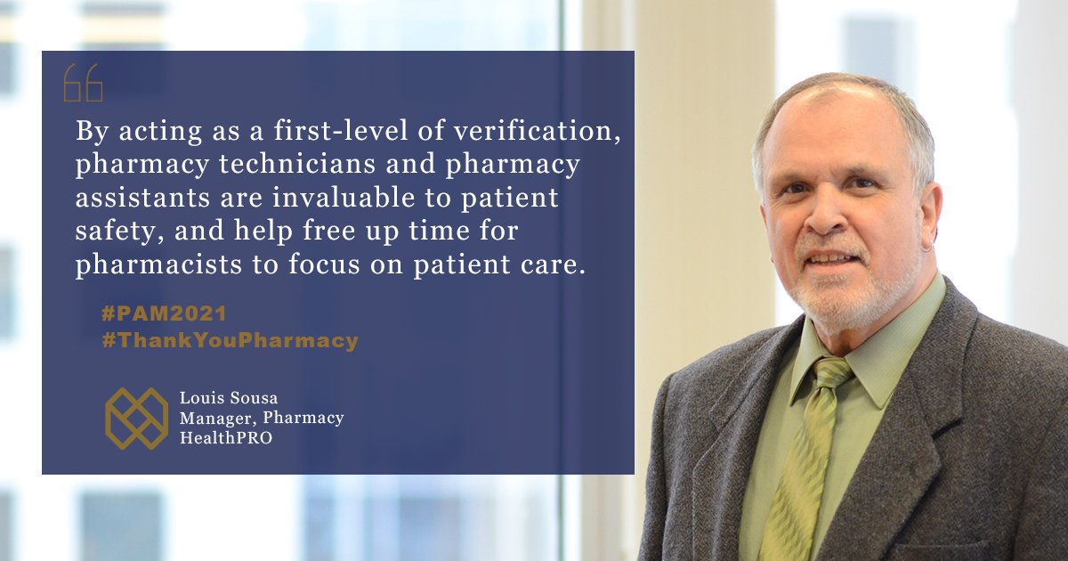 As one of our Pharmacy Managers, Louis provides member support to facilities across the country.

For #PharmacyAppreciationMonth, he explains how pharmacy assistants and technicians contribute to #PatientSafety and #PatientCare.

#PAM2021 #ThankYouPharmacy