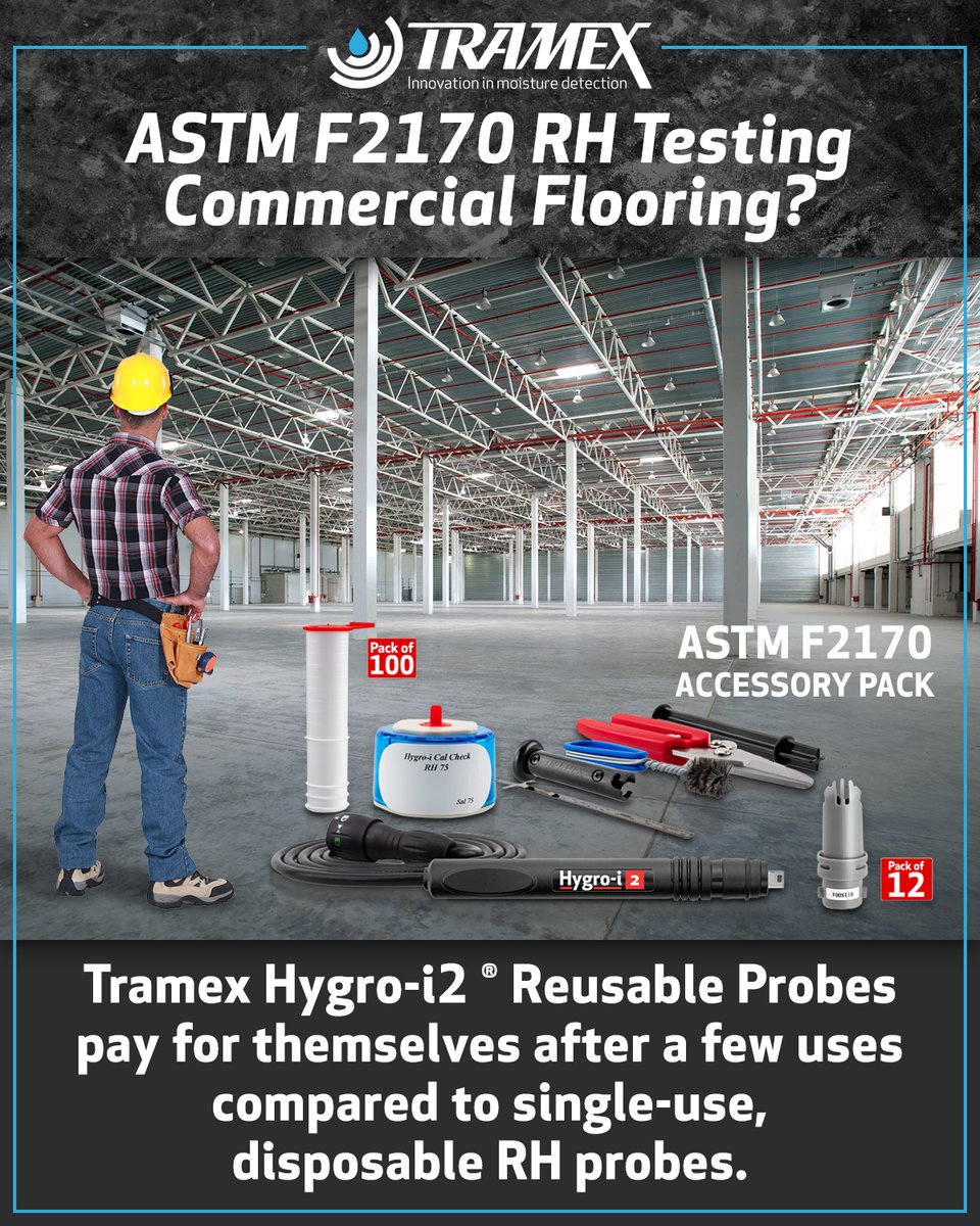 tramexmeters's tweet photo. Check out our Value Packs and Save Money - Tramex Reusable RH Probes for Concrete Humidity and Moisture testing with the Tramex CMEX5 and DataLogger: https://t.co/pwqhoVXfuX
.
.
#concrete #concretemoisture #flooring #coatings #insurance #construction #generalcontractors #ASTM2170 https://t.co/iup2J1B9SD