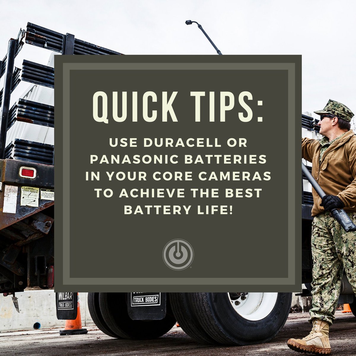 QUICK TIPS: Using high quality, brand name batteries in your Tactical Electronics cameras ensure that you get the best battery life. All of our cameras take CR123 batteries. 

#TacticalTips #QuickTips #CORECameras #Batteries
