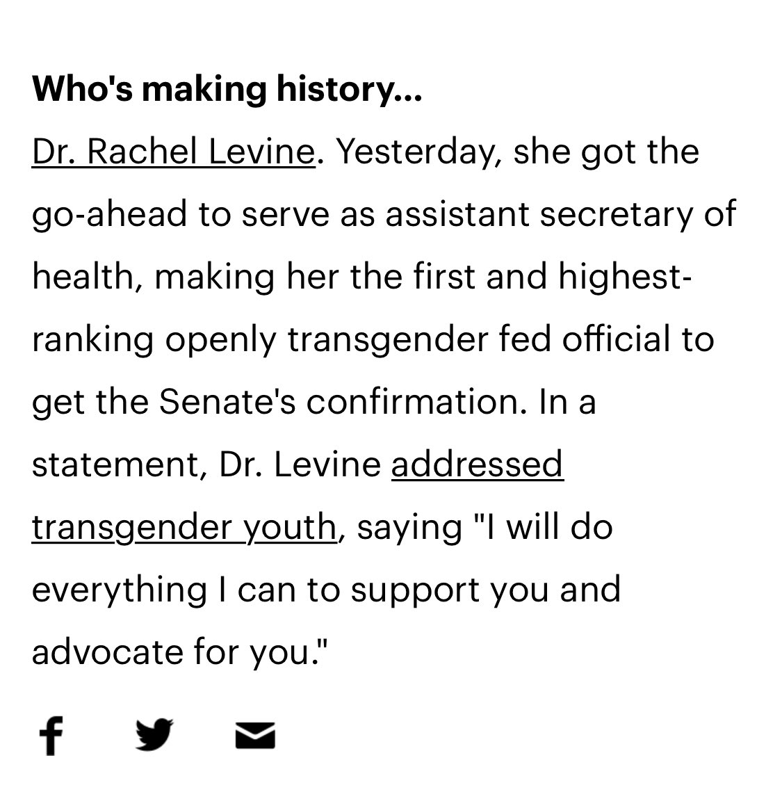 Literal boss moves.. my former boss @SecretaryLevine was confirmed as the Assistant Secretary of Health of @HHSGov yesterday evening and I could not be more proud.  The kids even covered it in the Skimm. 💜💜💜 #publichealth #leadership #scienceinservice