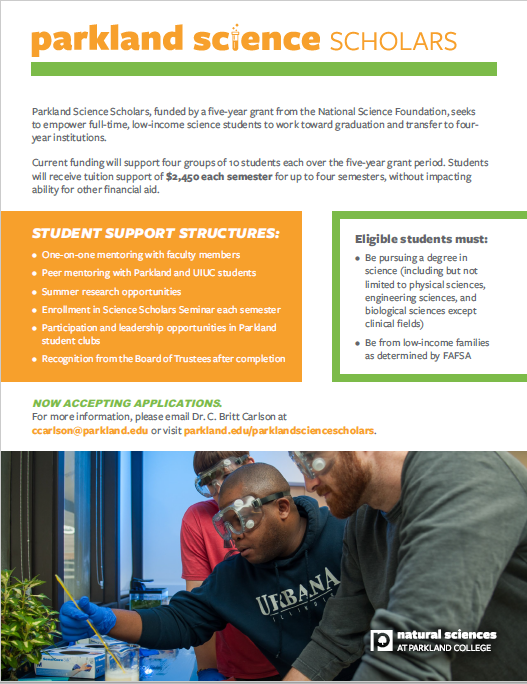ChelseaRLloyd's tweet photo. We're now accepting applications for the Parkland Science Scholars program!  https://t.co/dWNeevcF5d https://t.co/owIKIR5zYN