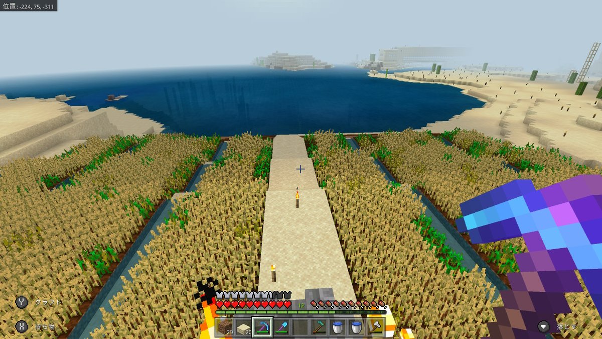 毛玉マフモフ Minecraft マイクラ マインクラフト Nintendoswitch チマチマ奥さんのサーバーにある砂漠村を改造中