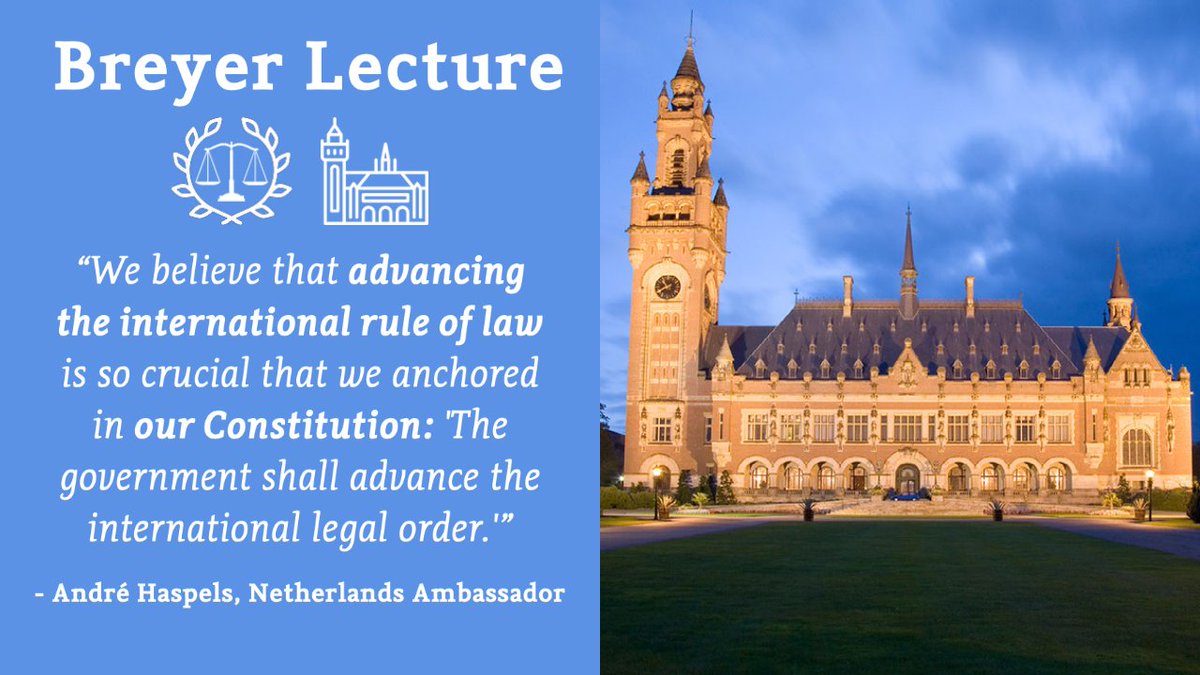 NLintheUSA's tweet photo. The development of #IntLaw is an integral part of the foreign policy of the #KingdomNL and enshrined in the Dutch constitution. That’s why we proudly support the annual #BreyerLecture.

🎥 Watch this important session on defending #democracy here: https://t.co/laMSKmKtUr https://t.co/Wl9THbh69r