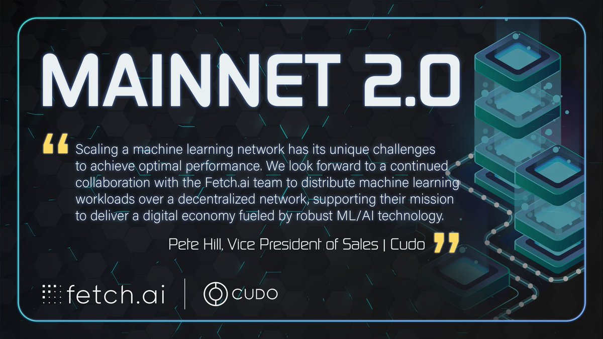 Fetch_ai's tweet photo. Together with our partners, we are aiming to make a #decentralized #economy possible.
Here are @CUDOS_'s thoughts on the journey ahead β¨
#Mainnet2IsComing https://t.co/55QARs52X5