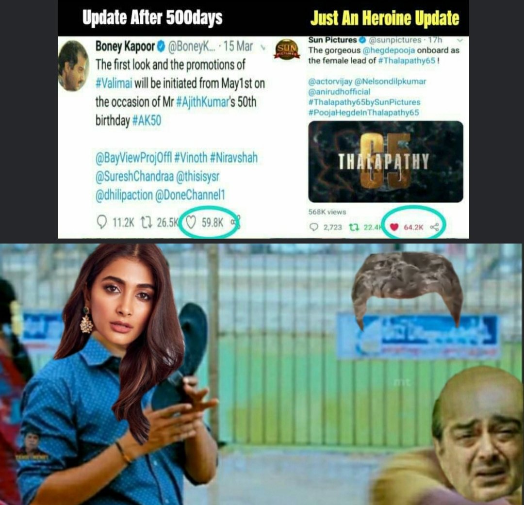 BVedanth's tweet photo. #AllThalaUnderThalapathyFoot #publicityfreakajith #trollajith #dirtyajithfans #Master #VijayTheMasterOfKw #ThalapathyVijay #MASTERBlockBuster50Days #MasterRaidInMalaysia #Thalapathy65 #PoojaHegdeInThalapathy65 https://t.co/wAcXevVweq