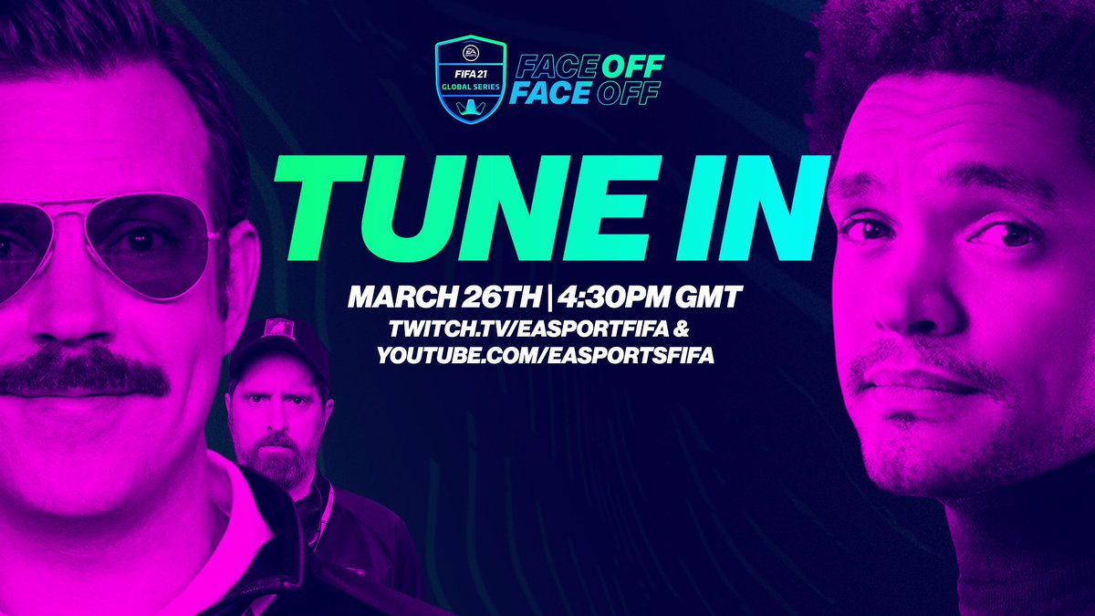 EASPORTSFCPro's tweet image. ONE HOUR TO GO ⏰

Team @TedLasso 🆚 Team @TrevorNoah... It's about to go down! 

Watch #FIFAFACEOFF: 
💻 twitch.tv/EASPORTSFIFA
💻 youtu.be/CBIaqFZPilc
