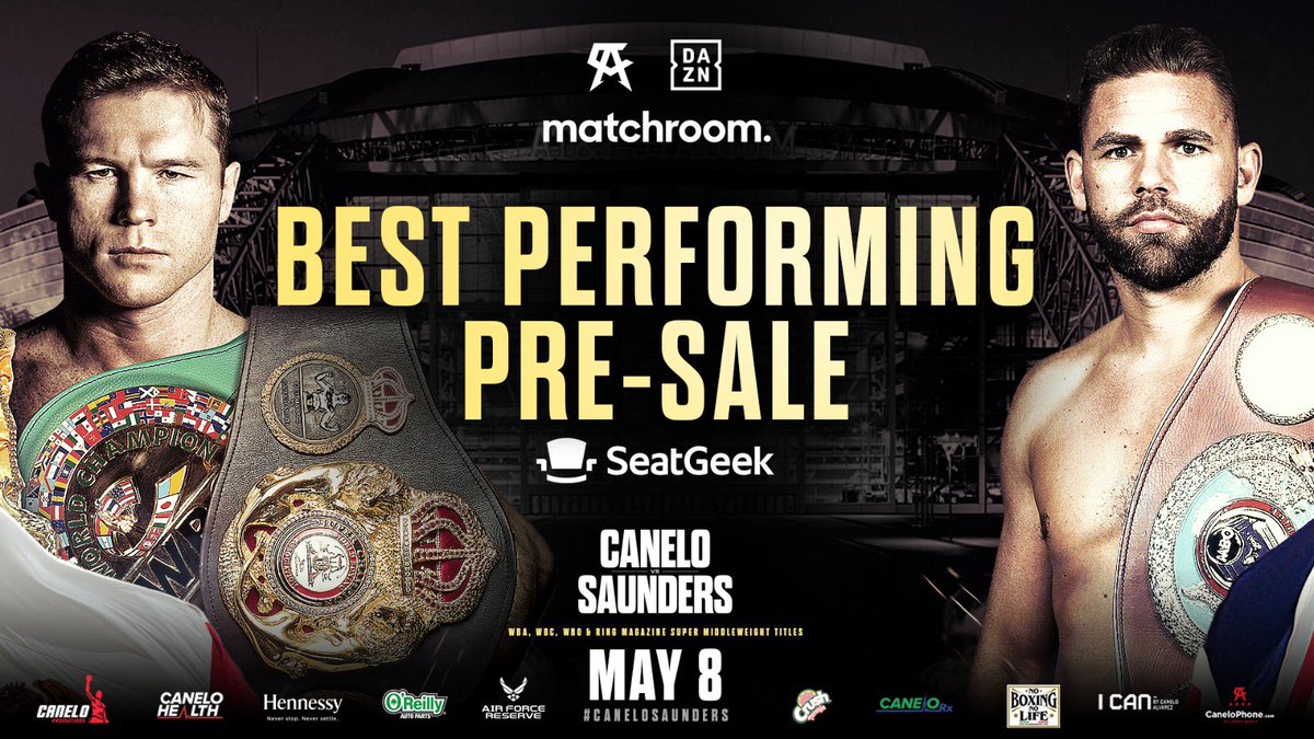 Record breaker!!! #CaneloSaunders smashes pre-sale record with over 40,000 sold. General sale has just begun, don’t miss it!!! 🇲🇽🇬🇧🔥
