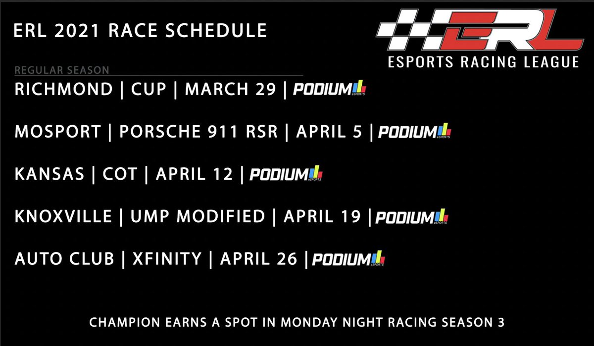 ERLracing's tweet photo. Your official 2021 Season 3 schedule for @ERLracing.

#ThisIsERL https://t.co/e1IPm5tSFA