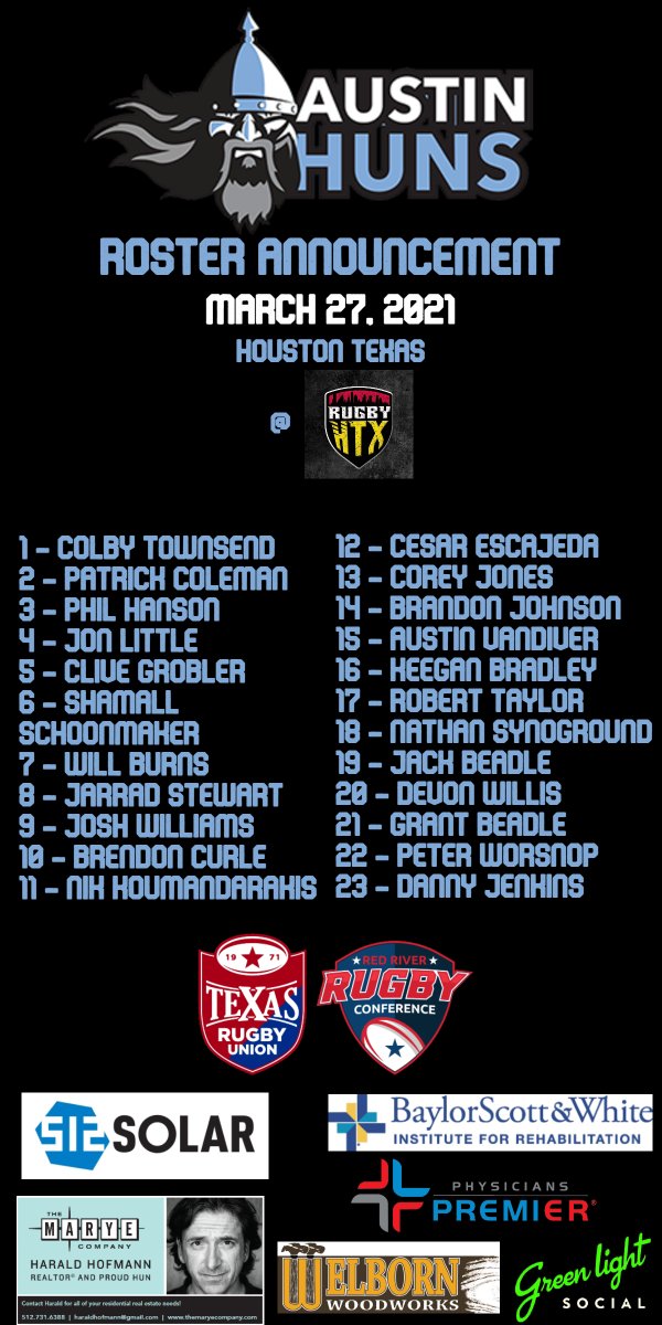 AustinHunsRugby's tweet photo. 🚨 Rugby is back! 🚨 
Huns @RugbyHTX  - March 27, 2021 - Houston, TX https://t.co/GlMJXbufyx