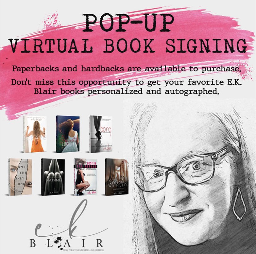 VIRTUAL BOOK SIGNING ANNOUNCEMENT:
Only 3 days left! Get your orders in NOW!
*Allow 4-6 weeks for delivery.
Enter the Signing → ekblairbooksigning.weeblysite.com