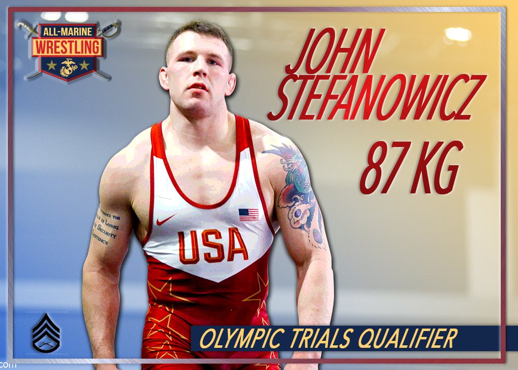 USMC_AMWT's tweet photo. 2021 Olympic Trials Qualifier SSgt John Stefanowicz

7 Days until Trials

#roadtotokyo #usmarine #amwt #allmarinewrestling #olympictrials #marinecorps #thestache #semperfit #semperfi #grecoromanwrestling https://t.co/JlFeEZiJGr